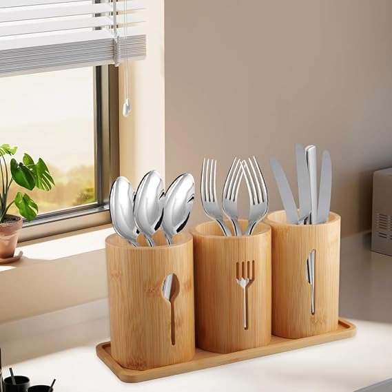 Bamboo Cutlery Holder - Dimensions