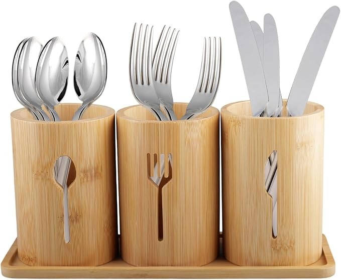 Bamboo Cutlery Holder Set - Features Overview