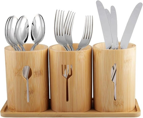 Bamboo Cutlery Holder Set - Features Overview